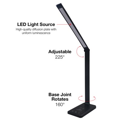 Excello Global Products LED Desk Lamp, 15.5", Black (EGP-DL-09-BLK)
