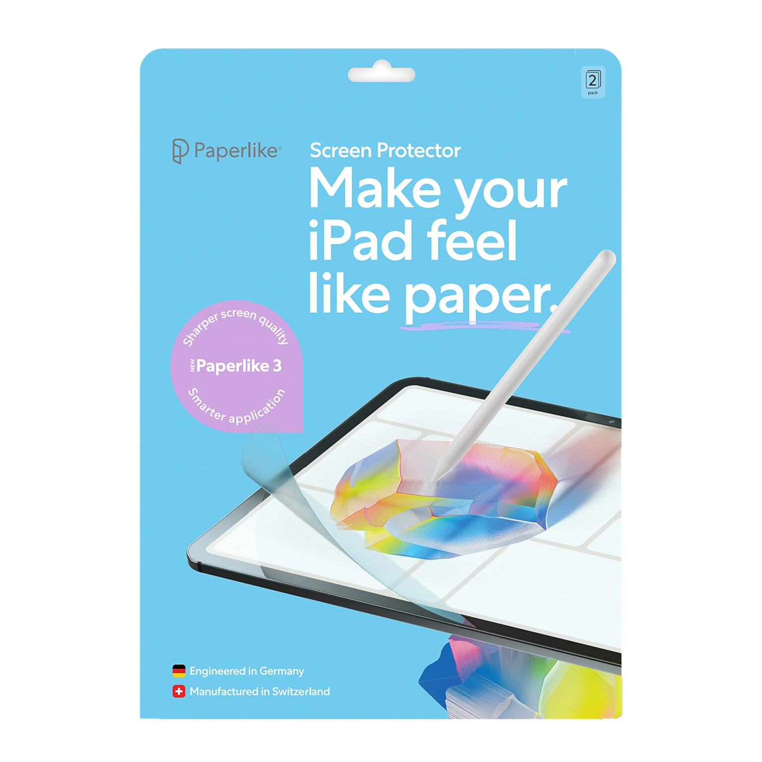 Paperlike 3 Scratch-Resistant PET Screen Protector for iPad 10.9/iPad 11, 2/Pack (PL3-10-22)