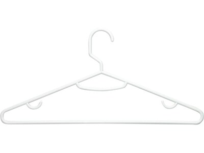 Honey-Can-Do Recycled Plastic Hanger, White, 15/Pack (HNG-01523)
