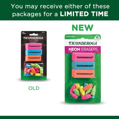 Dixon Ticonderoga Assorted Eraser, Assorted Colors, Bulk (X38931)