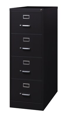 Hirsh Commercial 4-Drawer Vertical File Cabinet, Legal Size, Lockable, 52"H x 18"W x 26.5"D, Black (14107)