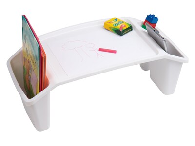 Mind Reader Sprout Collection 22.25" x 10.75" Plastic Kids' Lap Desk, White (KIDLAP-WHT)