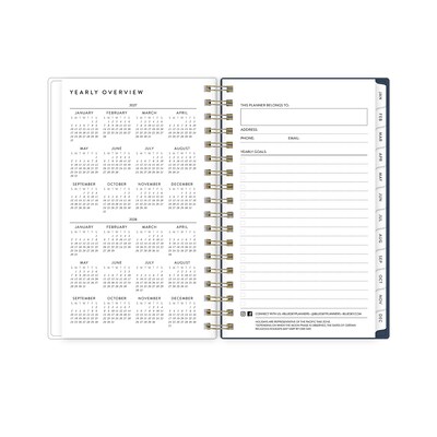 2027 Blue Sky Bespoke Letterpress Cranes In Flight 6.125" x 3.625" Calendar Year Weekly & Monthly Standard Planner