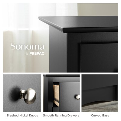 Prepac 29" Sonoma 6 Drawer Dresser, Black (BDC-6330-K)