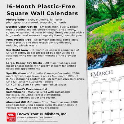2026 BrownTrout Country Gardens 12" x 12" Monthly Wall Calendar (9798330703043)