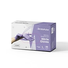 FifthPulse Powder Free Nitrile Gloves, Latex Free, Large, Lilac, 50/Box (FMN100176)