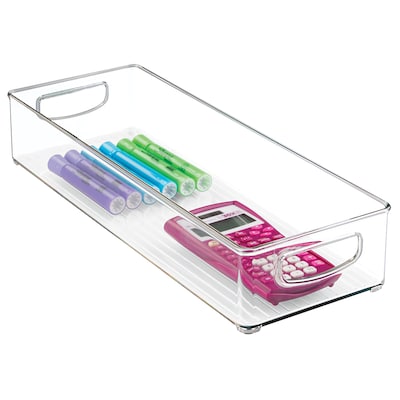 iDESIGN Large Stackable Plastic Storage Bin with Handles, Clear (64430)