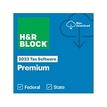 H&R Block Tax Software Premium 2023 for 1 User, macOS, Download (1526800-23)