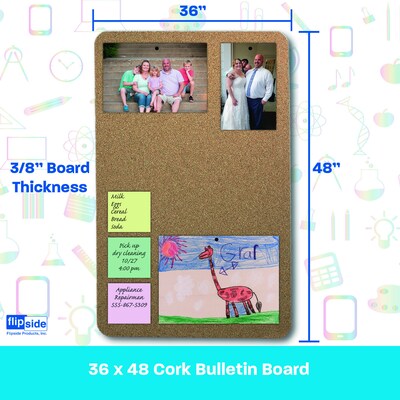Flipside Cork Bulletin Board, 36" x 48" (10099)