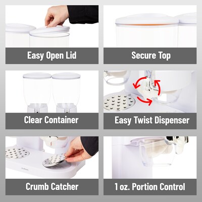 Mind Reader Food Storage Dispenser, White (CEREALD2-WHT)