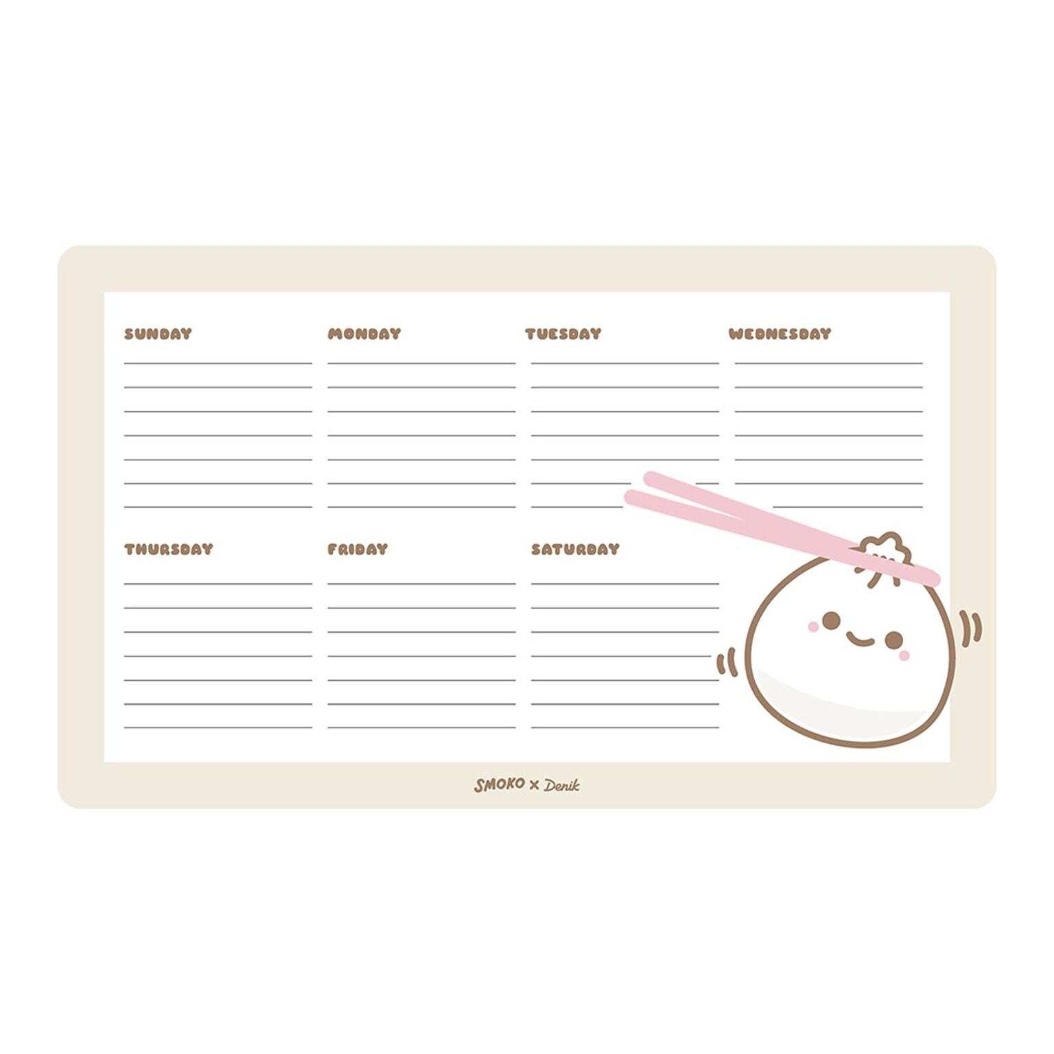Denik Lil B Dumpling Notepad, 10 x 6, Multicolor, 52 Sheets/Pad (DP1887)