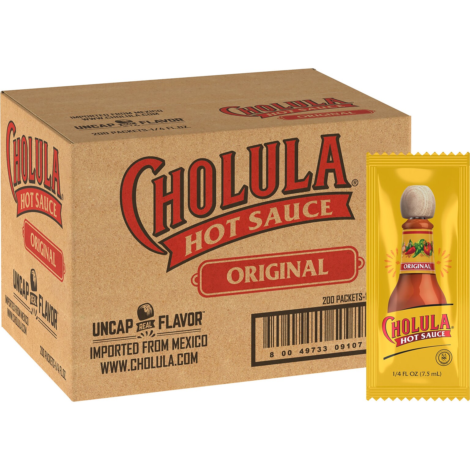 Cholula Original Hot Sauce Packet, 0.25 oz., 200/Carton (WX3811)