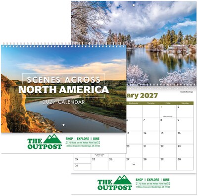 Custom Scenes Across America Wall Calendar Spiral