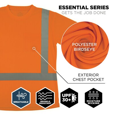 Ergodyne GloWear 8274 High Visibility Short Sleeve Women’s T-Shirt, ANSI Type R Class 2, Orange, 2XL (22086)