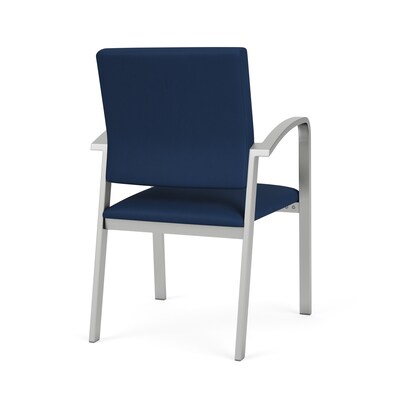 Lesro Newport Vinyl Guest Chair, Patriot Plus Imperial Blue/Silver (NP1101.SSV-01PPIB)