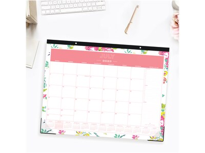 2023-2024 Blue Sky Day Designer Peyton White 17 x 22 Academic Monthly Desk Pad Calendar (107938-A2