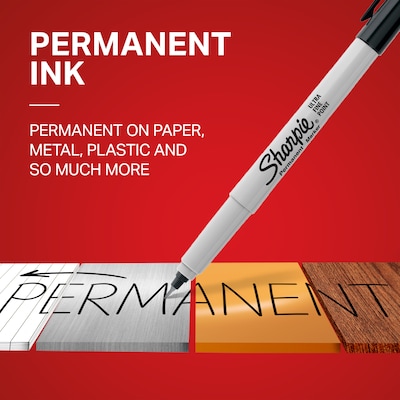 Sharpie Permanent Markers, Ultra Fine Tip, Black, 36/Pack (2082960)