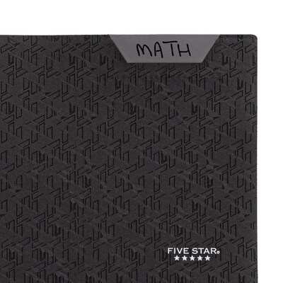 Five Star Stay Put  3-Hole Punched 2 Pocket Plastic Folder, Black (333420G-ECM26)