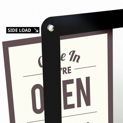 Azar Displays Window Sign Holder with Suction Cups, 8.5" x 11", Horizontal/Vertical, Glass, Black, 2/Pack (106696-BLK-2PK)