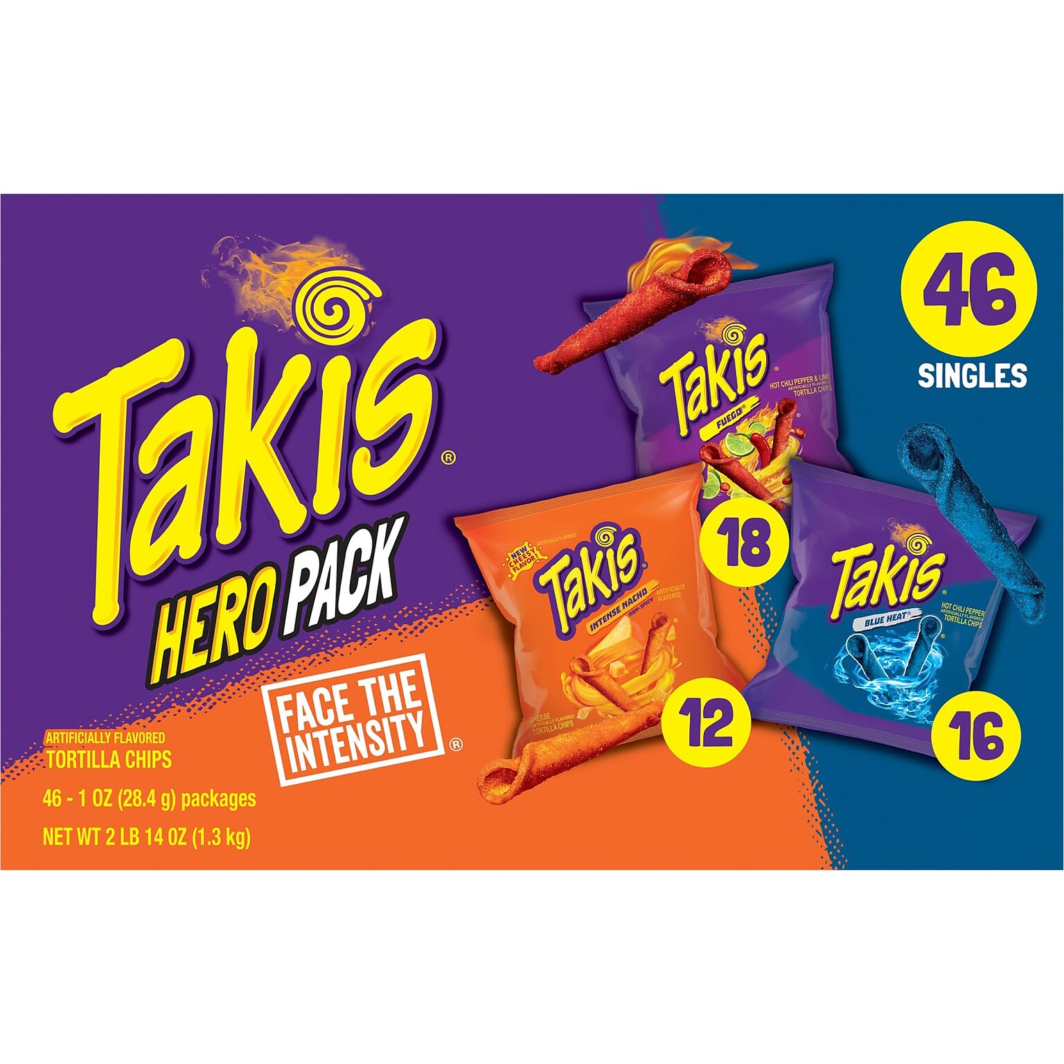 Takis Hero Pack Tortilla Chips, 1 oz., 46 Bags/Case (128642)