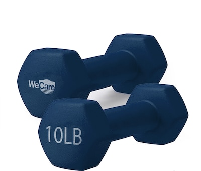 WeCare Fitness Neoprene Coated 10 Lbs Dumbbells for Non-Slip Grip, 2/Set (WDN100006)