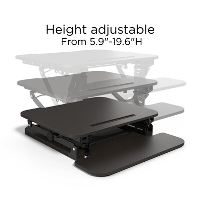 Union & Scale™ FlexFit™ 27" Manual Adjustable Desk Converter, Black (UN44901-CC)