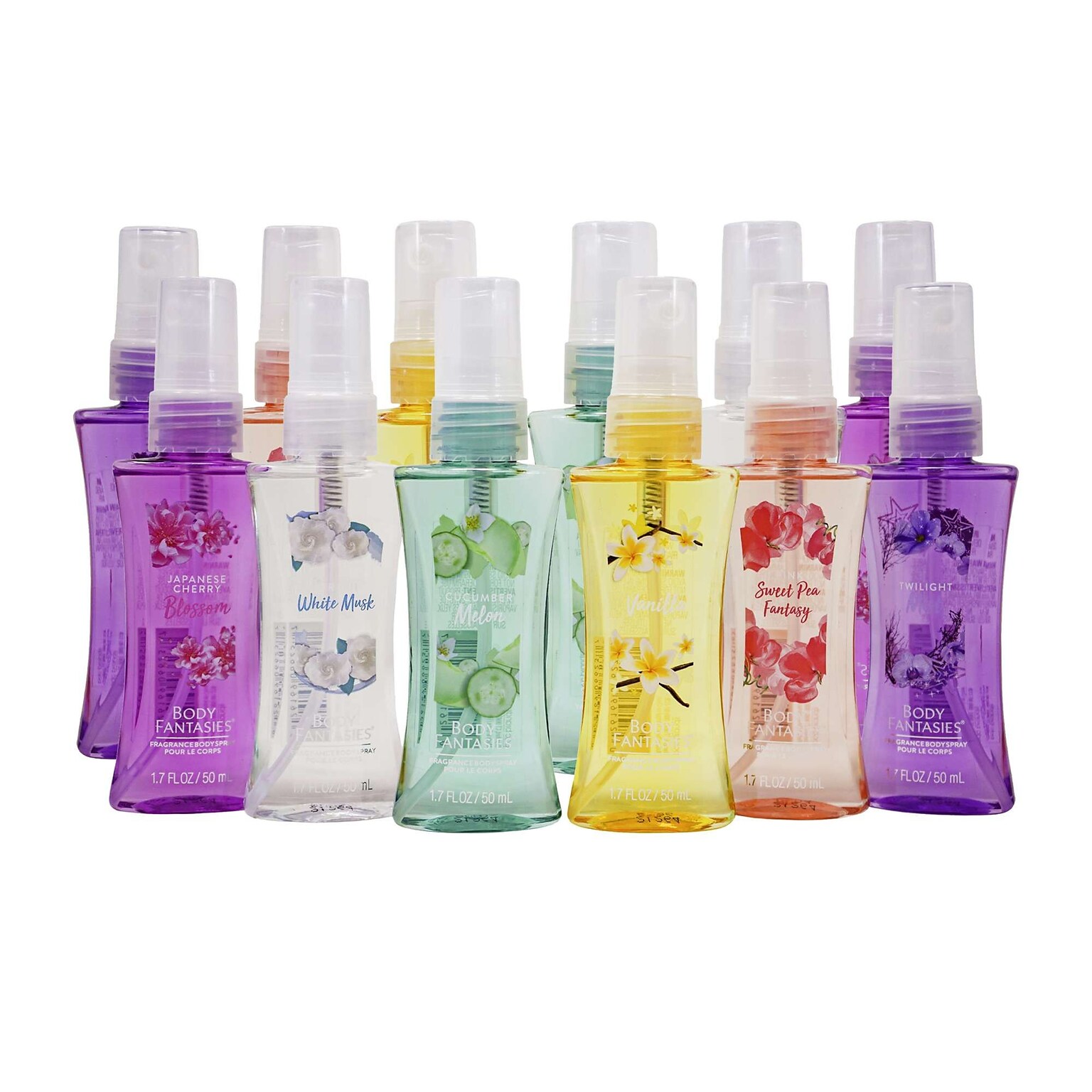 Body Fantasy Assorted Scent Spray, 1.7 oz Bottle, 12 Bottles/Bag, 18 Bags/Carton