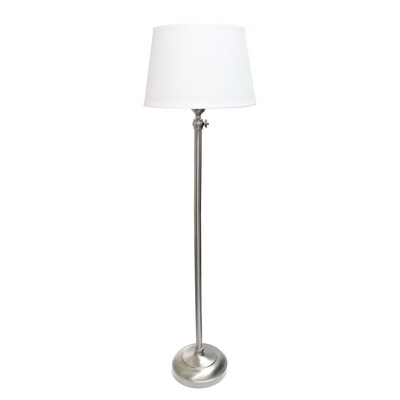 Lalia Home Perennial 58.5"/30" Brushed Nickel Three-Piece Floor/ Table Lamp Set with Tapered Shades (LHS-1005-BN)