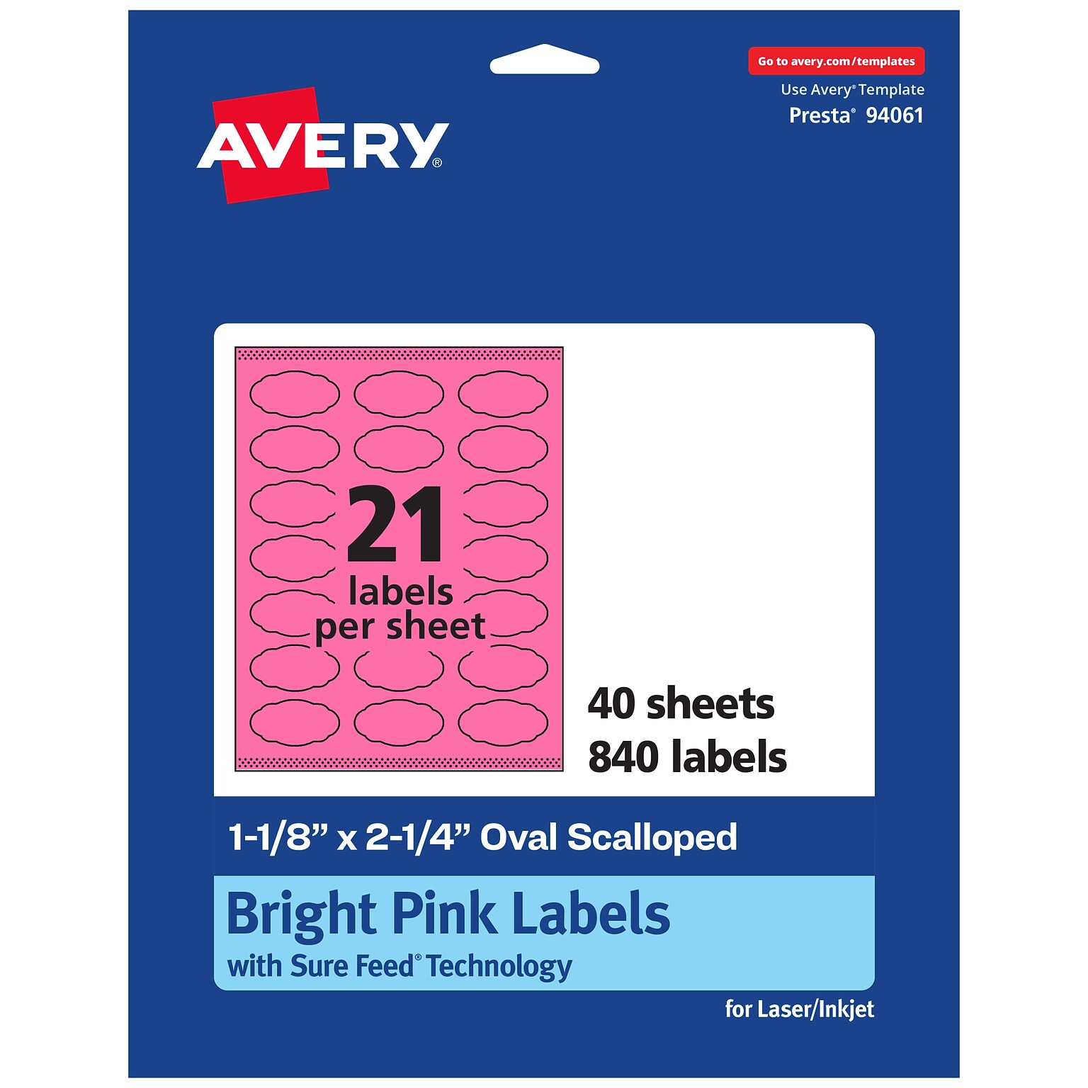 Avery Hemp Square Laser/Inkjet Multipurpose Labels, 2 x 2, Off-White (960/Box)