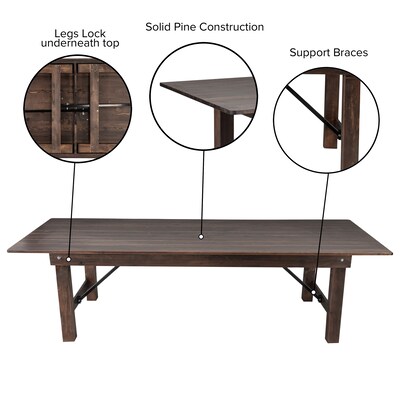 Flash Furniture HERCULES 108" Folding Farm Table, Mahogany (XAF108X40MG)