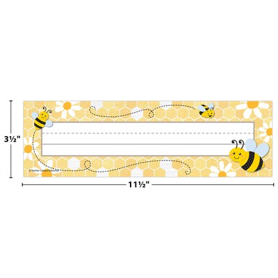Teacher Created Resources Buzzing Bees School Name Plates, 11.5" x 3.5", 36/Pack, 6 Packs/Bundle (TCR6909-6)