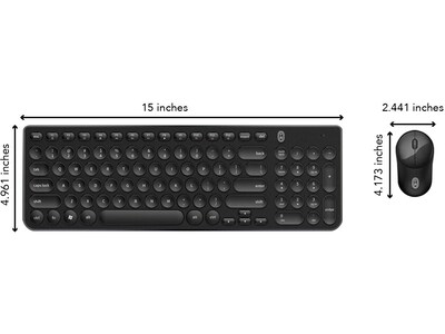 OTM Essentials Wireless Keyboard and Optical Mouse Combo, Black, 5/Pack (ROB-B3WBK-5PK)