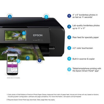 Epson Expression Photo XP-980 Wireless Color All-in-One Wide-Format Printer, Best for Home (C11CL95201)