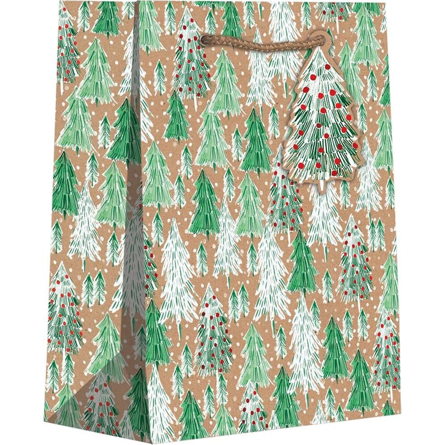 JAM Paper Medium Opulent Tree Gift Bags, Multicolored, 120/Pack (526BXMT7131)