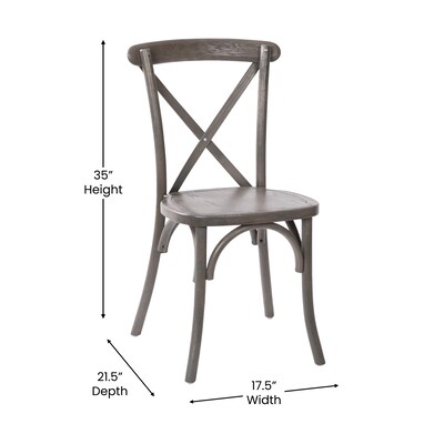 Flash Furniture Advantage Wood X-Back Chair, Armless, Gray (XBACKGREY)