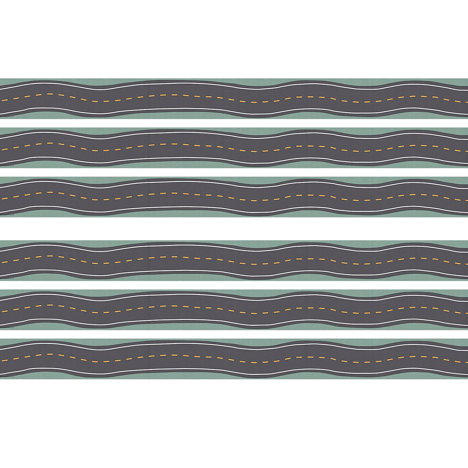 Teacher Created Resources Straight Border Trim, 3 x 2.92, Road Trip, 12/Pack, 6 Packs/Bundle (TCR9241-6)