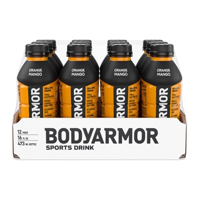 BodyArmor SuperDrink Orange Mango Sports Drink, 16 oz. Bottle, 12/Pack (100002-1.4)