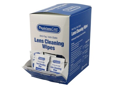 PhysiciansCare Lens Cleaning Wipe, 5" x 7", 50/Box (91294)