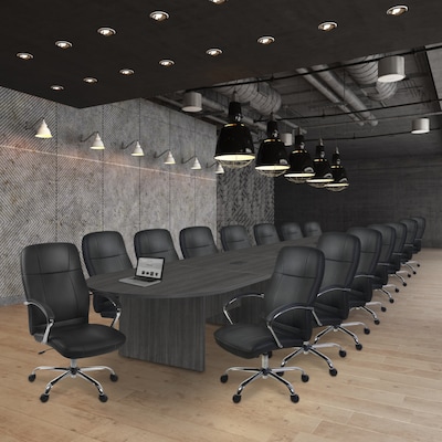 Regency Legacy 240W x 52D Racetrack Shaped Conference Table With Grommets, Ash Grey (LCTRT24052AG)