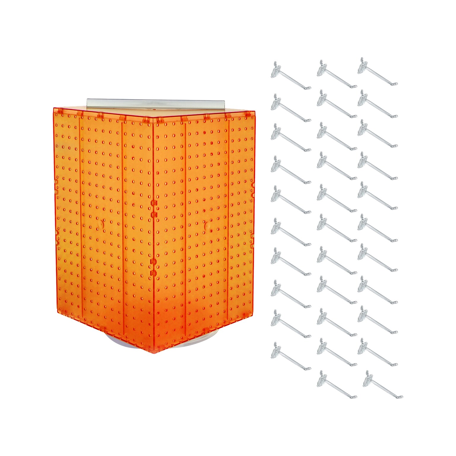 Azar 21 x 14 Pegboard 4-Sided Revolving Counter Display, Orange, Each (701414-ORG-4C32)
