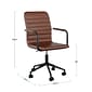 Martha Stewart Taytum Faux Leather Swivel Office Chair, Saddle Brown/Oil Rubbed Bronze (CH142370BRBK)