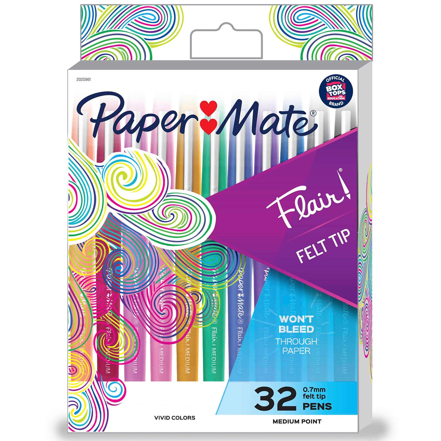 Paper Mate Flair Pens, Medium Point, 0.7mm, Assorted Ink, 32/Pack (2025961)