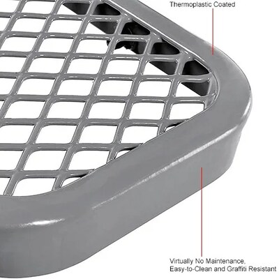 Global Industrial 6' Outdoor Steel Flat Bench, Expanded Metal, Gray (277156GY)