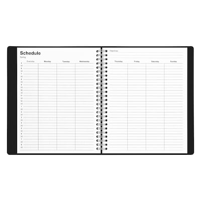 Staples 7" x 8.75" Undated Daily Planner, Black (ST60461-24)