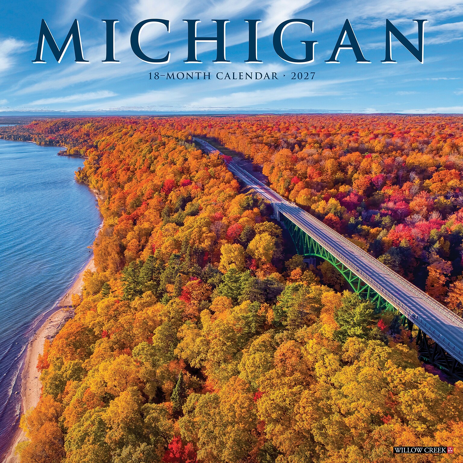 2027 Willow Creek Michigan 12 x 12 Monthly Wall Calendar, Assorted Colors (61190)
