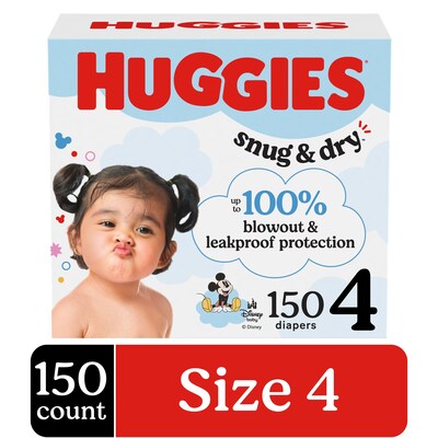 Huggies Snug & Dry Diapers, Size 4, 148 Count (51518)