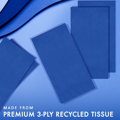 Creative Converting Touch of Color Guest Towels, 3-ply, Cobalt Blue, 192/Carton (953147)