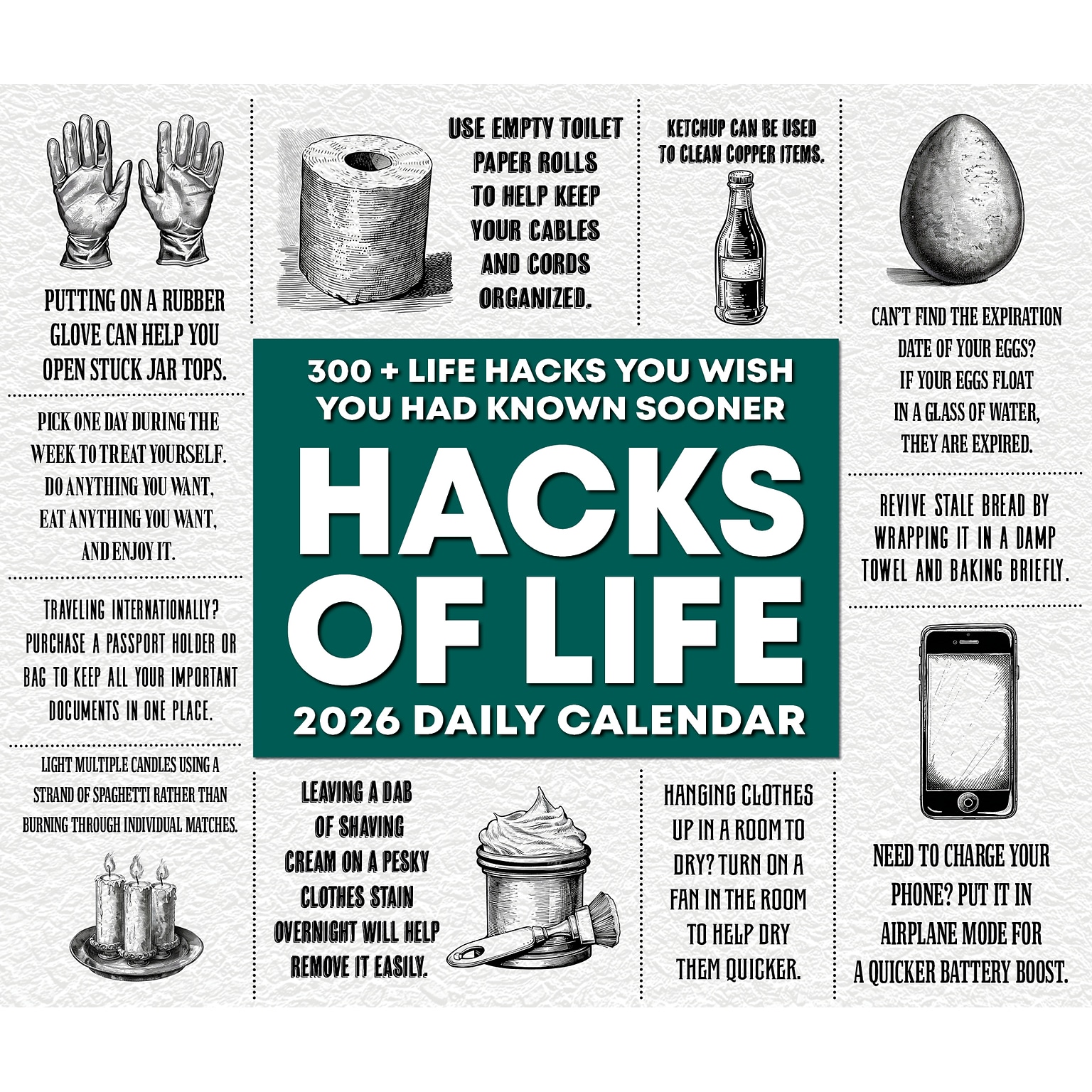 2026 Willow Creek Hacks of Life 6.2 x 5.4 Day-to-Day Calendar (54215)