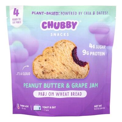 Chubby Snacks Peanut Butter & Grape Jam Sandwich, 10.6 oz, 12/Pack (600-04136)