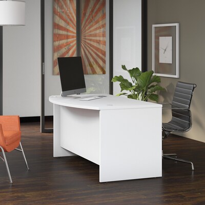 Bush Business Furniture Studio C 60W x 36D Bow Front Desk, White (SCD160WH)